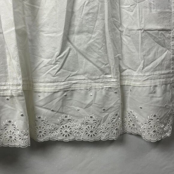 Eileen West White Cotton Nightgown With Eyelet Lace Trim & Floral Details XL - Picture 6 of 6